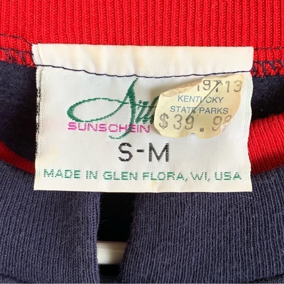 Vintage Artisans Sunschein Cardigan Sweatshirt Kentucky Cardinal Birds Tree S M - Picture 5 of 7